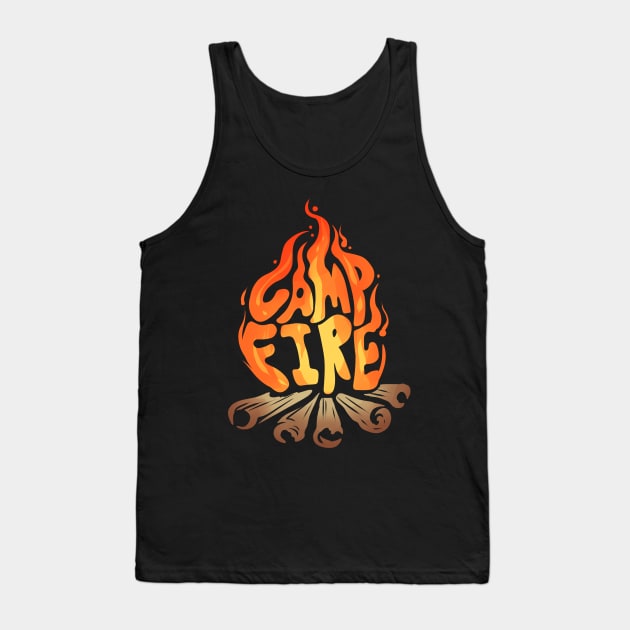 Blazing Warming Campfire On Camping Tank Top by SinBle